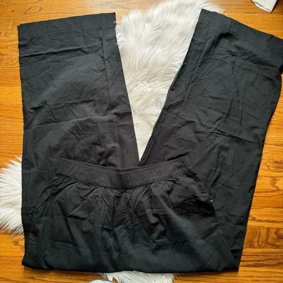 NWT Madewell Drawstring Wide-Leg Pants in black - Picture 6 of 15